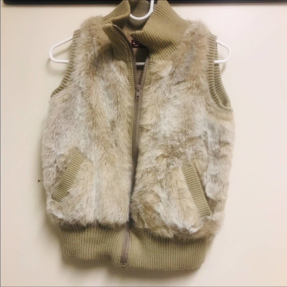 Desperado Faux Fur Vest Lined Tan Size Extra Small
